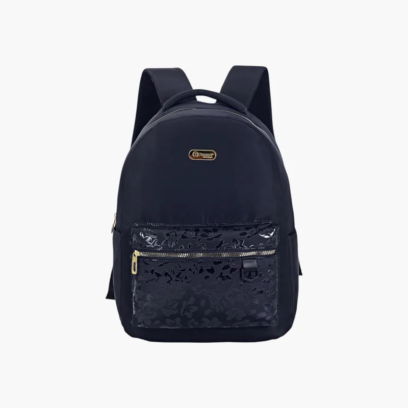 بوز Printed Backpack with Adjustable Straps and Zip Closure - 6x12x21 cms